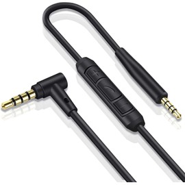 Replacement Audio Cable Cord for Bose QuietComfort QC45 QC35II QC35 QC25 NC 700 Soundlink Soundtrue Headphones Aux Wire 3.5mm to 2.5mm On-Ear Headphones Wire Inline Mic/Remote Control – Black