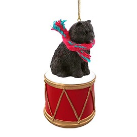 Little Drummer Chow Chow Black Christmas Ornament - Hand Painted - Delightful