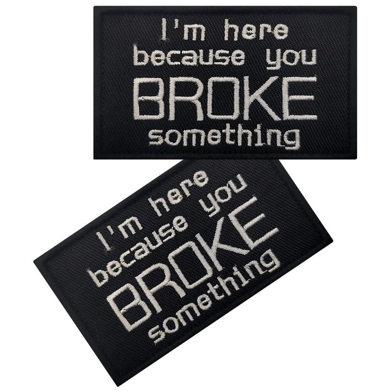 Vmcoatdu 2 piezas con emblema bordado de I'm Here Because