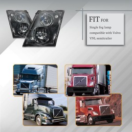 Unitedlu Fog Lights lamps Compatible with 2004-2014 Volvo VNL Truck, LH&RH Passenger&Driver,Front DRL Lamp with Bulbs Fog Lights Assembly Replacement （Black,Two Light）