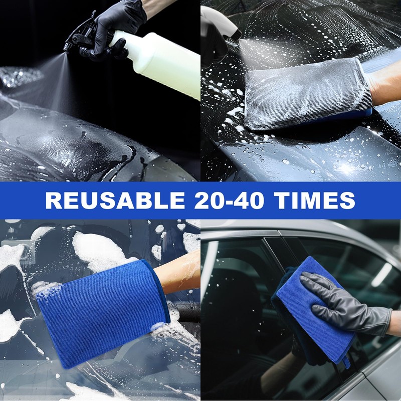 TOLDATLI Clay Mitt Auto Detailing 2 Pack, Fine Grade Microfiber