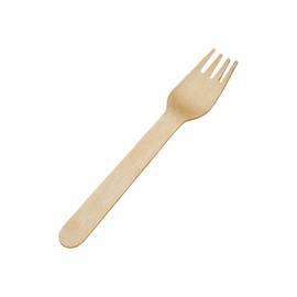 100 Disposable Birch Wood Forks 6.5" - Eco-Friendly, Strong, Non-Toxic and Biodegradable