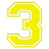 Applicable Pun Varsity Number 3 - Vinyl Decal - Yellow