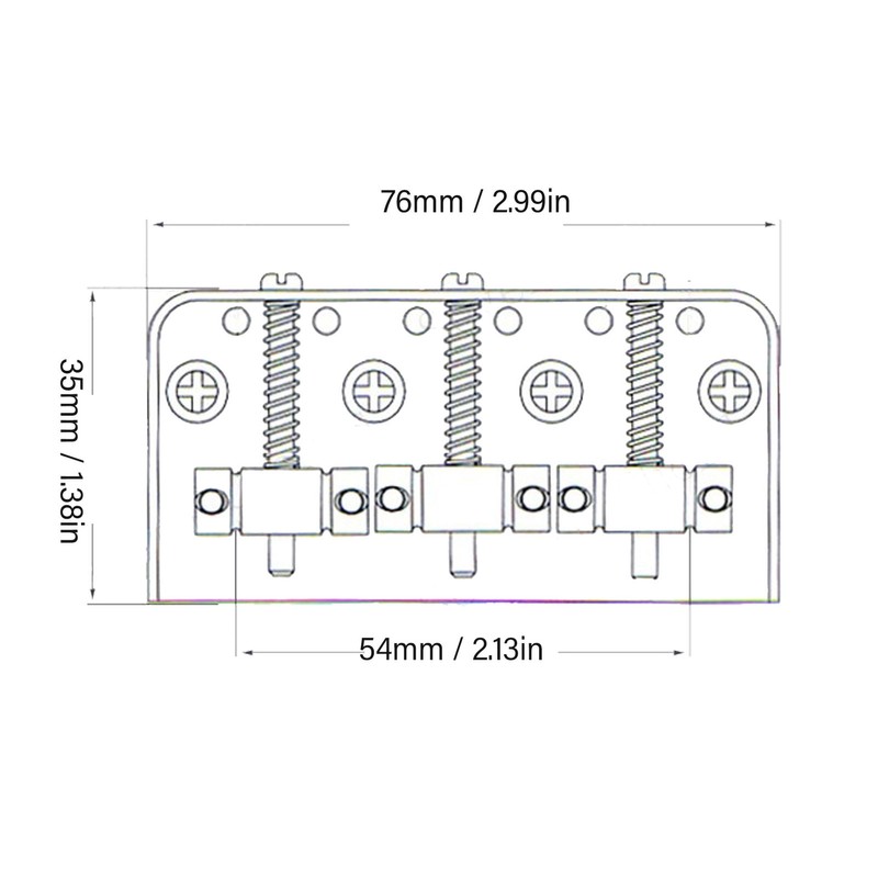 Short Electric Guitar Bridge 3 Saddle Professional Guitar Bridge Replacement