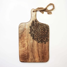 Hand Carved Mandala Chopping Board – Sustainable Mango Wood with Intricate Design – Perfect for Kitchen – 14 x 8 Inches – Ideal for Everyday and Special Occasions – Handmade by Indian Artisans