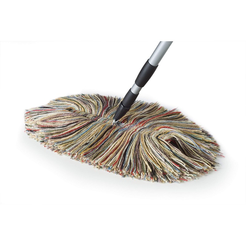 Sladust All Wool Dry Mop with Telescoping Handle and Replacement