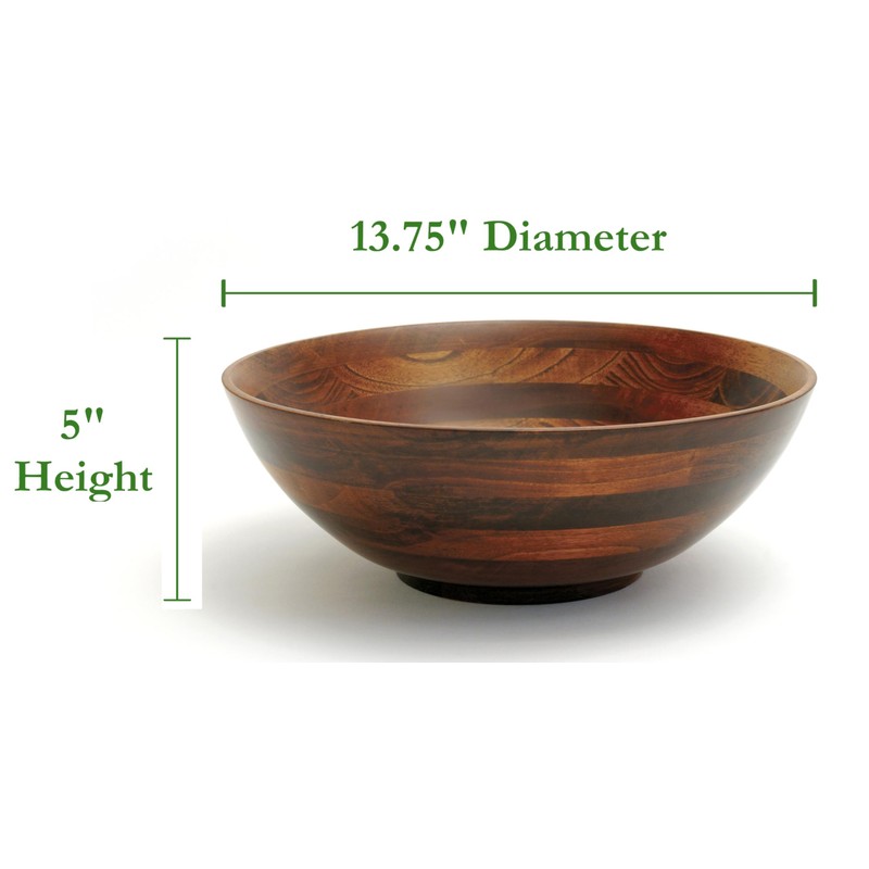 Lipper International Beechwood Cherry Finished Footed Serving Bowl for Fruits