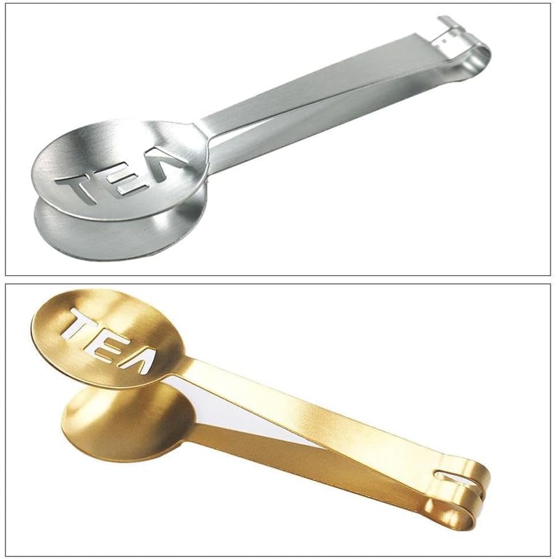 2Pcs Tea Tongs,Tea Bag Squeezer Tongs,Tea Bag Squeezer,Stainless Steel,Round Tea