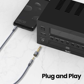 Headphone Adapter, RIKSOIN 4-Pack 6.35mm (1/4 Inch) Male to 3.5mm (1/8 Inch) Female Stereo Audio Adapter [Gold Plated, Hi-Fi Sound] for Amp Adapter, Guitar, Digital Piano, Microphones, Speaker