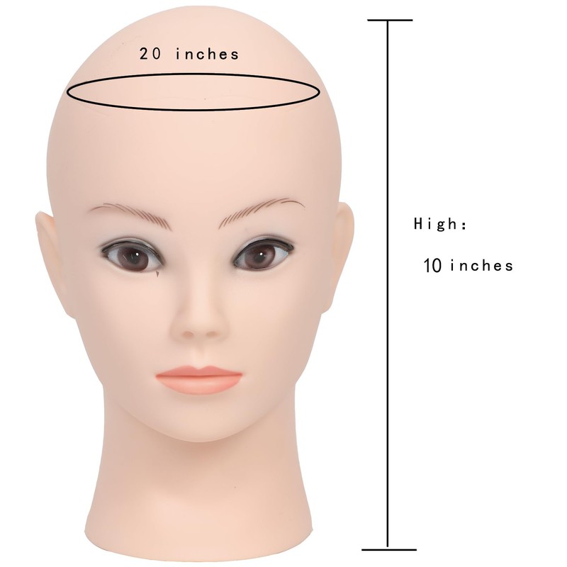 Female Cosmetology Bald Mannequin Head for Wigs Making Wig Display