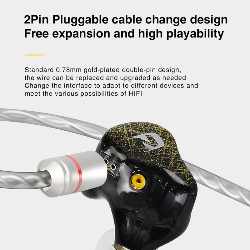 Hifi Kingdom ND-001 Hybrid (1DD+4BA) Wired In-Ear Monitor Silver No
