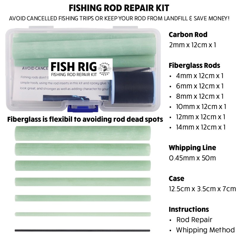 Fishing Rod Repair Kit,Fishing Rod Guides Spinning Rod Guides 7x12cm