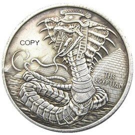 Egyptian Dragon Pyramids Pharoah Mummy Pyramid Egypt Mythology Snake Serpent Armored Armor Guardian Sun God Ra Copy U.S Hobo Morgan Coin Silver Plated Replica Commemorative