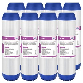 For Aqua Optima, For Brita, For FilterLogic, For iSpring, For Express Water, For GE, For Pentek etc. 2-10 Pack 10"x2.5" Granular Activated Carbon Water Filter GAC Replacement RO - 8 Pack