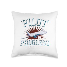 Pilot Progress Please Wait Future Pilot Gifts Funny Pilot Throw Pillow