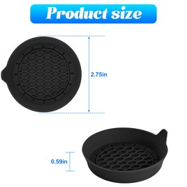Zpana 4PCS Car Cup Holder Coasters, Silicone Non-Slip Vehicle Cup Recessed Mats, Sift-Proof Automotive Interior Drink Insert Decor Accessories, Universal for SUV, Sedan, Truck (Black)