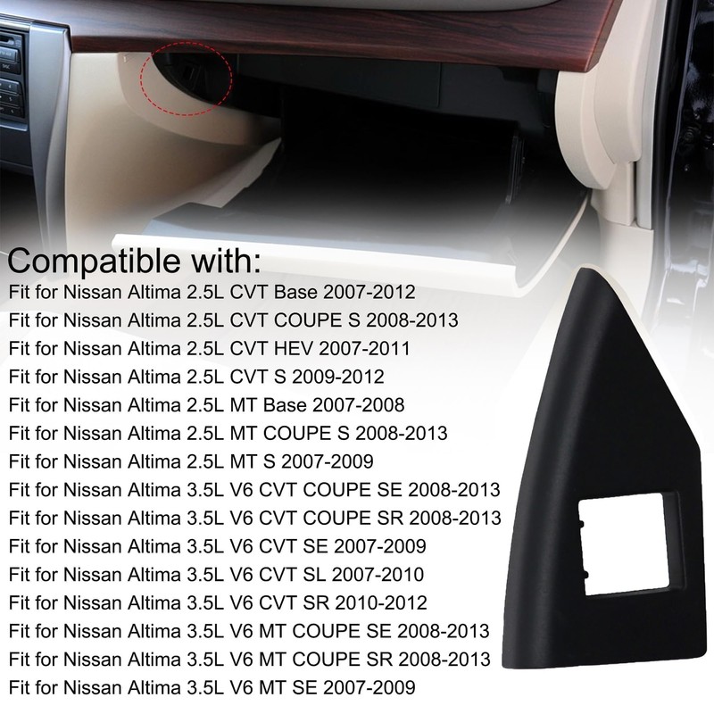 Shtuomoland Left Side Glove Box Latch Cover Fits for Nissan