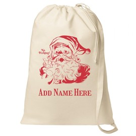 Vintage Santa Sack With Custom Name: Canvas Laundry Bag