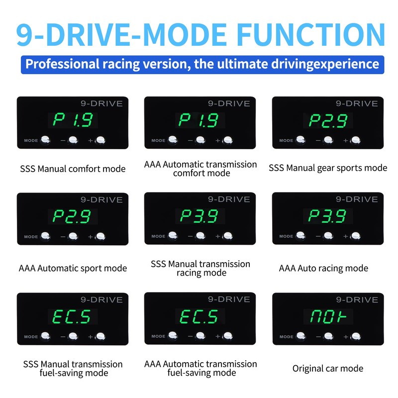 YIBEICO ‎‎Throttle Response Controller, 9 Drive 9-Mode Throttle Controller, Smart