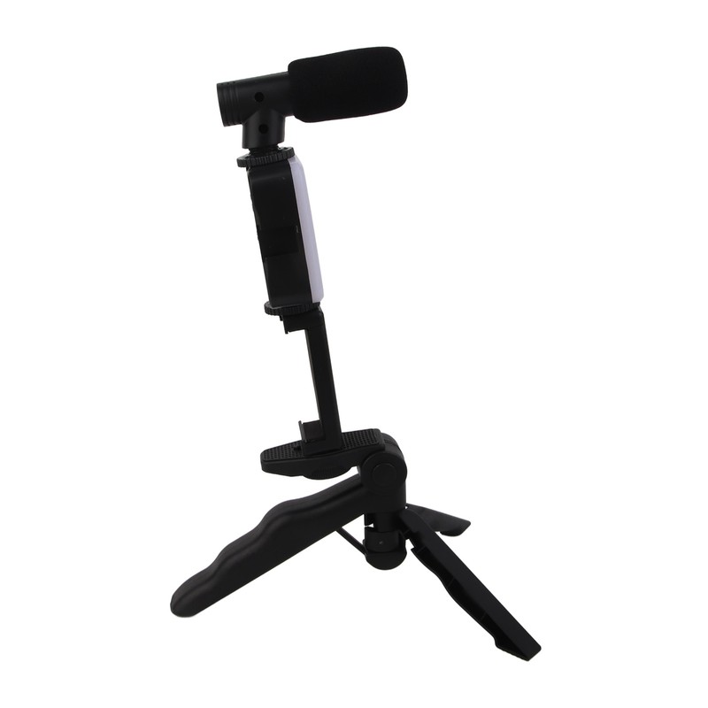 LED Video Fill Light Microphone Tripod Kit for Phone Camera