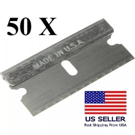 Razor 50 pc Razor Blades Single Edge Extra Sharp Super Strong. Made in USA!!