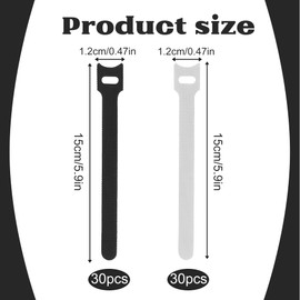 60PCS Cable Ties Excellent Strength and Durability Cable Tidy Reusable not Wear Out Easily Adjustable Cable Management for Tidying Up Pc Tv and Gadget Cables Tent Poles Backpacks Plants Stems.