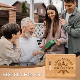 Gleevara Uncle Gifts, Uncle Christmas Gifts, Bamboo Chopping Board Best Uncle Gifts, Gift for Uncle from Niece or Nephew on Birthday Fathers Day