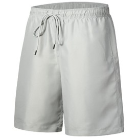 LETAOTAO Big and Tall Swim Trunks for Men Plus Size Swim Shorts Beach Board Shorts Mesh Lining(1X-8X), Gray, 2X