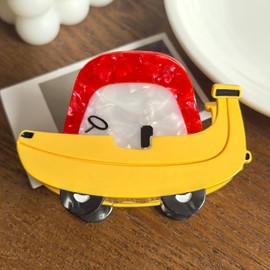 Fruit Car Shape Hair Clips 3.34" Hair Barrette Clips Cute Women Girls Hair Accessories, Banana Car