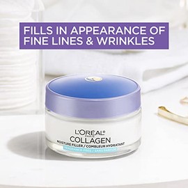 L'Oreal Paris Hidratante facial diario de colágeno, reduce las arrugas, crema facial, sin fragancia, 1.7 onzas
