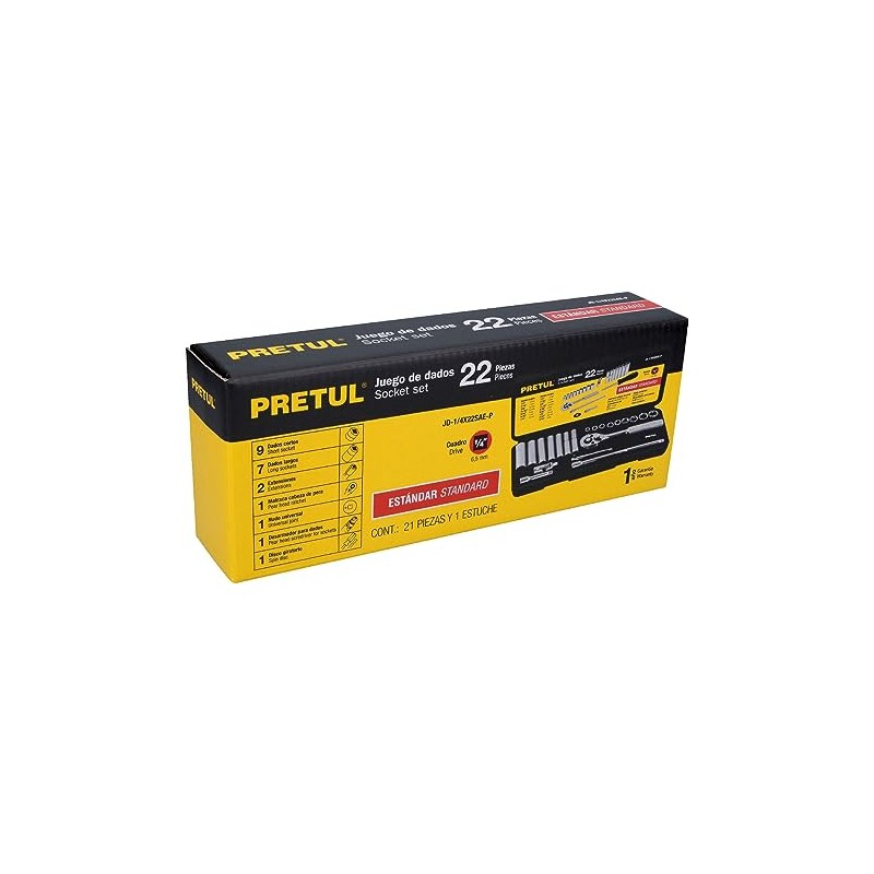 Pretul JD-1/4X22SAE-P, Juego de autoclé de 22 piezas, std, 1/4"