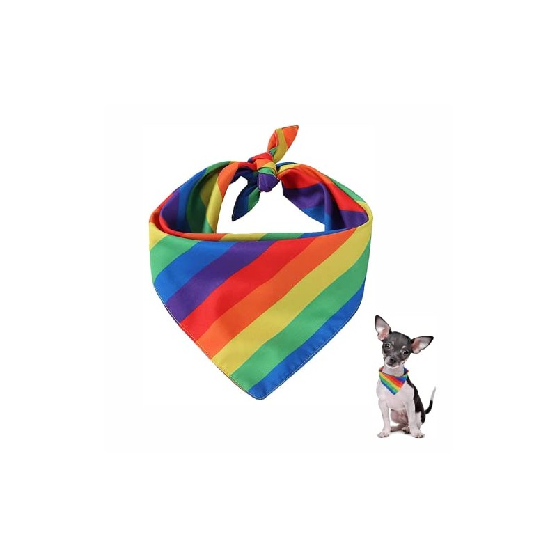 Bandanas de perro arcoíris transpirables para perros, pañuelos triangulares, para