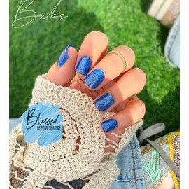 Red Aspen Press On Nails Into the Blue, Babs Nail Dashes Short
