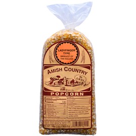 Amish Country Popcorn | 1 lb Bag | Ladyfinger Popcorn Kernels | Old Fashioned, Non-GMO and Gluten Free (Ladyfinger - 1 lb Bag)