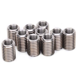 Stainless Steel Insert Nut,10Pcs Reducer Nut,Stainless Steel Repair Sleeve M8 Female and M12 Male Thread Conversion for Aviation, Automobile,Mechanical Equipment, Reducer nut Repair nut Slotted r
