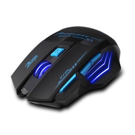 Zelotes Kabellose Maus Wireless Mouse,2.4GHz Ergonomische PC Maus Kabellos,7 Tasten 2400DPI USB Gaming Maus,Computer Maus für PC, Mac, Laptop,Schwarz