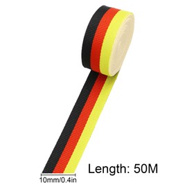 FSWWSF National Ribbon Germany Decorative Ribbon Fabric Ribbon – Black, Red, Yellow, 50 m x 1 cm for Crafts, Decorating & Wrapping Gifts for Any Occasion