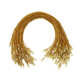 PPhtony 100Pcs Christmas Ornament Hooks Pre-Cut Ornaments Hanger Hanging String Ribbon Rope with Snap Fastener for Xmas Tree Party Holiday Decoration (Gold)