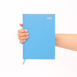 evelay 2026 Diary A4 A5 Day to Page Hardback Full Year Planner Organiser Journal (A5 Page a Day, Sky)