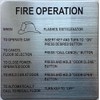 FIRE OPERATION SIGN FOR ELEVATOR (Brush Silver Aluminum, SIZE6X6INCH, DOUBLE