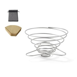 Foldable Stainless Steel Coffee Filter Holder Coffee Dripper Coffee Banet Cute(Cute) for 1-2 Cups (M(12*8cm)