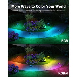 Lumary Smart Low Voltage Pathway Lights 24V 2000LM, Landscape Path Lights with RGBAI Color Changing, App/Remote Control, IP65 Waterproof Walkway Lights for Yard Driveway Garden, 4 Pack, Black Aluminum