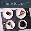 Vikko Dessert Plate, Set of 6 White Plates, Fine Porcelain,