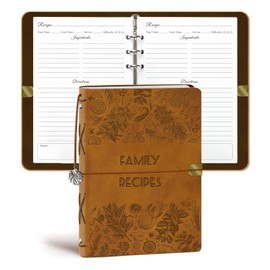 Recipe Book to Write In Your Own Recipes, A5 Blank Recipe Book Binder(Plant)