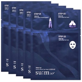 Sum37 Waterful Marine Relief Gel Mask 3-Step Kit X 5 Sheet Mask Pack / 숨37 워터풀 마린 릴리프 젤 마스크 3스텝 키트 X 5매 시트마스크팩