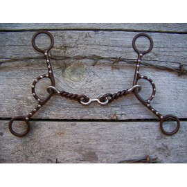 EvoGold Hilason Antique Brown Short Shank Lifter Horse Bit Dog Bone Mouth