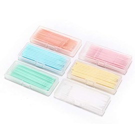 40 Pcs Dual Headed Plastic Toothpicks Portable Storage Box