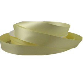 1 Roll x 6mm 1/4" Satin Ribbon Double Sided Pale Yellow 25 metres Party, Crafts, Sew, Wedding Favours Decorations, Events, Easter Christmas