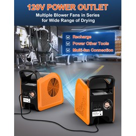 LZLXXLZL High Velocity Blower Fan - Air Mover for Drying, Cooling and Exhausting, Portable Floor Fans with 185° Rotation for Home Use or Job Site, Utility Fan with 3 Speeds, 2 Outlets, 355CFM, Orange