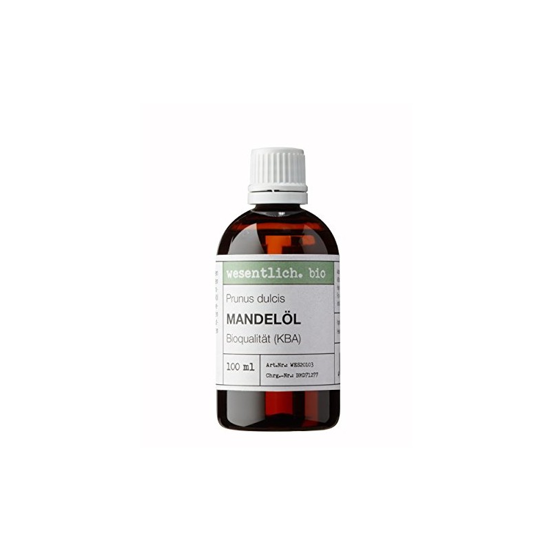 Organic Almond Oil Cold Pressed 100 ml (Prunus Dulcis) by